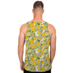 Vintage Daffodil Flower Pattern Print Men's Tank Top