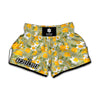 Vintage Daffodil Flower Pattern Print Muay Thai Boxing Shorts