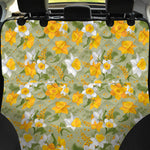 Vintage Daffodil Flower Pattern Print Pet Car Back Seat Cover