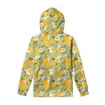 Vintage Daffodil Flower Pattern Print Pullover Hoodie