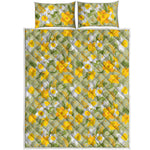 Vintage Daffodil Flower Pattern Print Quilt Bed Set