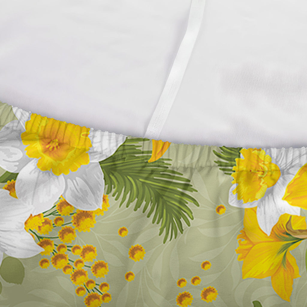 Vintage Daffodil Flower Pattern Print Sofa Cover