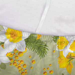 Vintage Daffodil Flower Pattern Print Sofa Cover