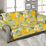 Vintage Daffodil Flower Pattern Print Sofa Protector