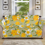 Vintage Daffodil Flower Pattern Print Sofa Protector