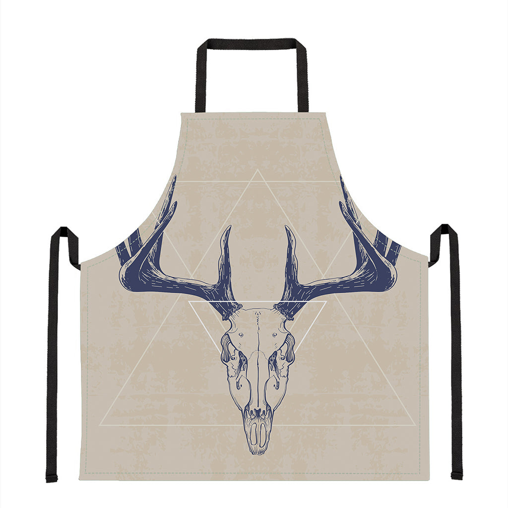 Vintage Deer Skull Print Apron
