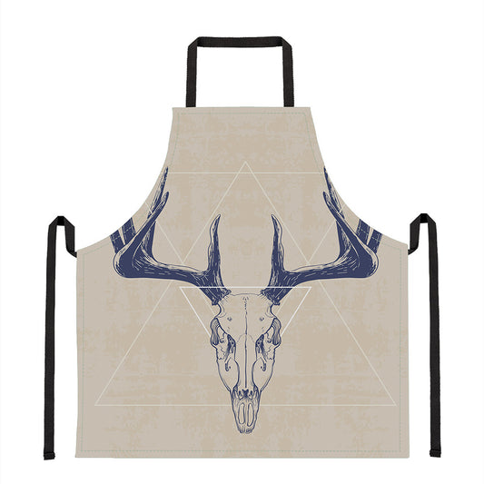 Vintage Deer Skull Print Apron