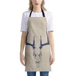 Vintage Deer Skull Print Apron