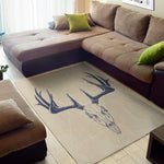 Vintage Deer Skull Print Area Rug