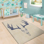 Vintage Deer Skull Print Area Rug