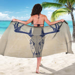 Vintage Deer Skull Print Beach Sarong Wrap
