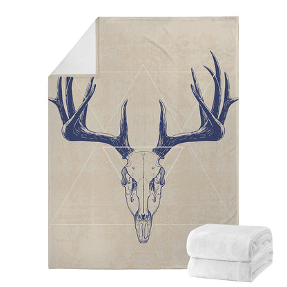 Vintage Deer Skull Print Blanket