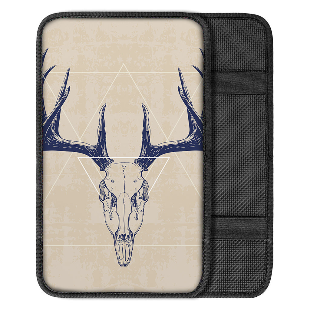Vintage Deer Skull Print Car Center Console Cover