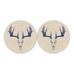Vintage Deer Skull Print Car Coasters
