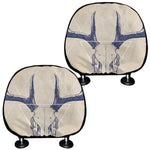 Vintage Deer Skull Print Car Headrest Covers