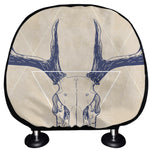Vintage Deer Skull Print Car Headrest Covers