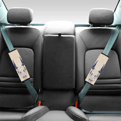 Vintage Deer Skull Print Car Seat Belt Covers