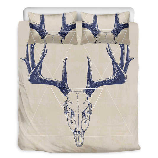 Vintage Deer Skull Print Duvet Cover Bedding Set