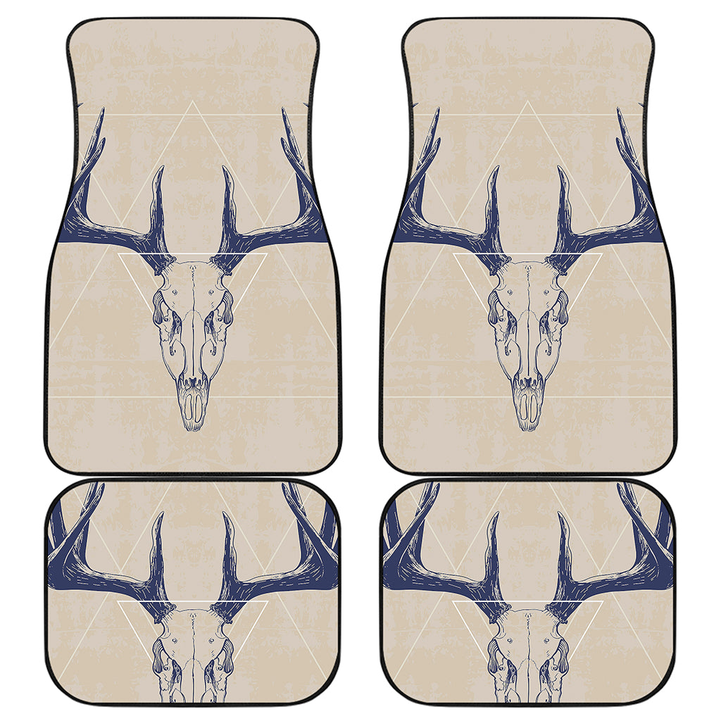 Vintage Deer Skull Print Front and Back Car Floor Mats