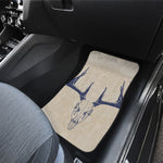 Vintage Deer Skull Print Front and Back Car Floor Mats