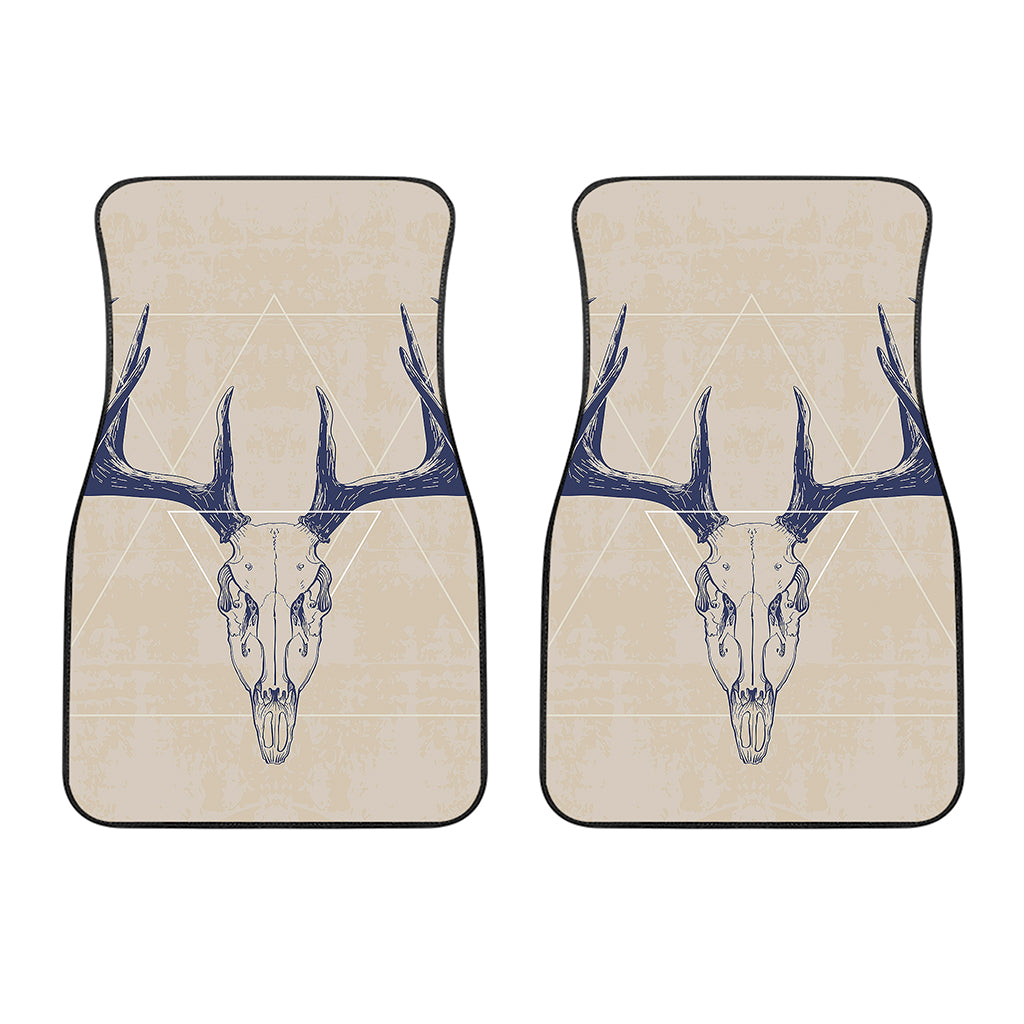 Vintage Deer Skull Print Front Car Floor Mats