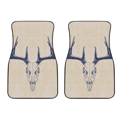 Vintage Deer Skull Print Front Car Floor Mats