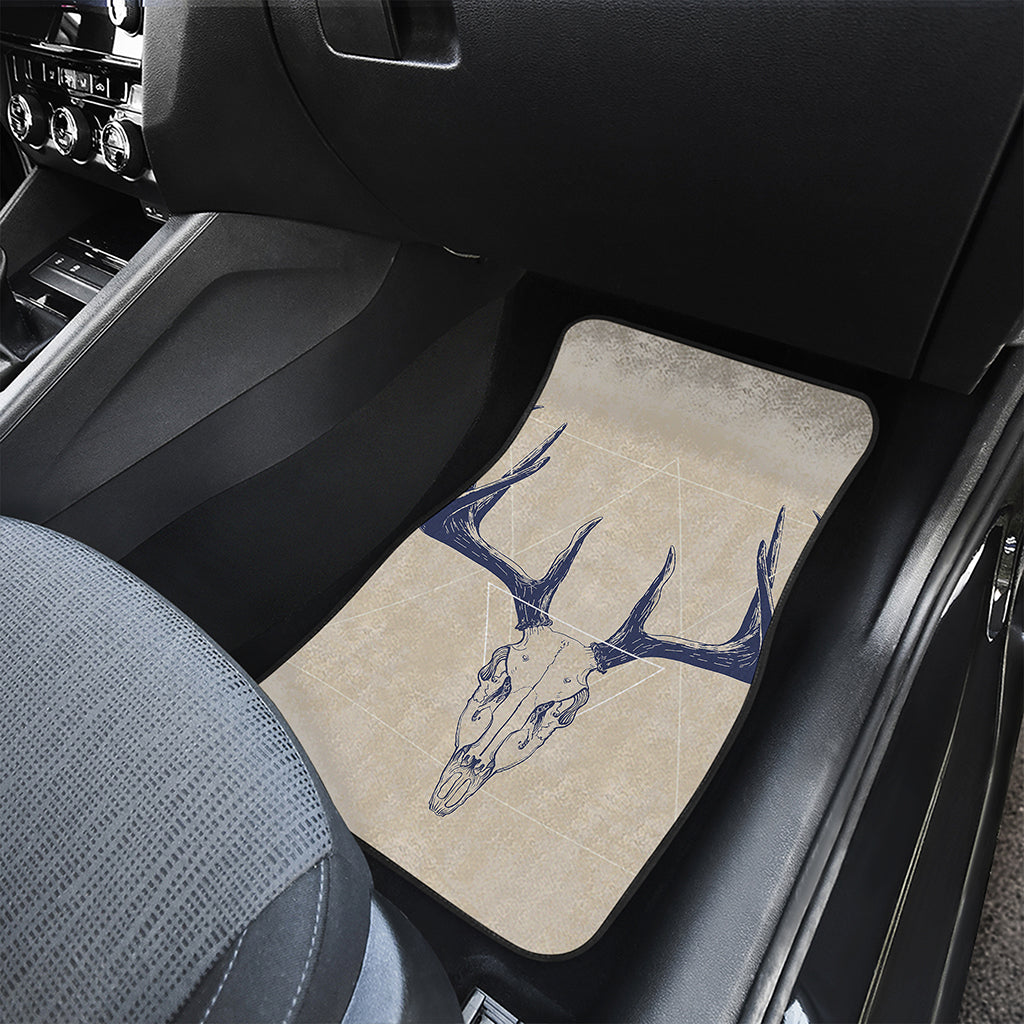 Vintage Deer Skull Print Front Car Floor Mats