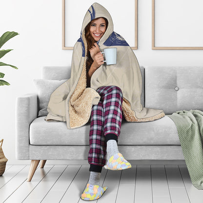 Vintage Deer Skull Print Hooded Blanket