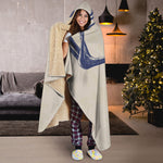 Vintage Deer Skull Print Hooded Blanket