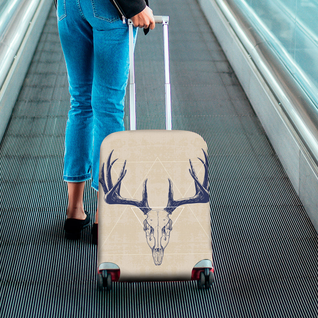 Vintage Deer Skull Print Luggage Cover