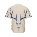 Vintage Deer Skull Print Men's Baseball Jersey