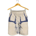 Vintage Deer Skull Print Men's Shorts