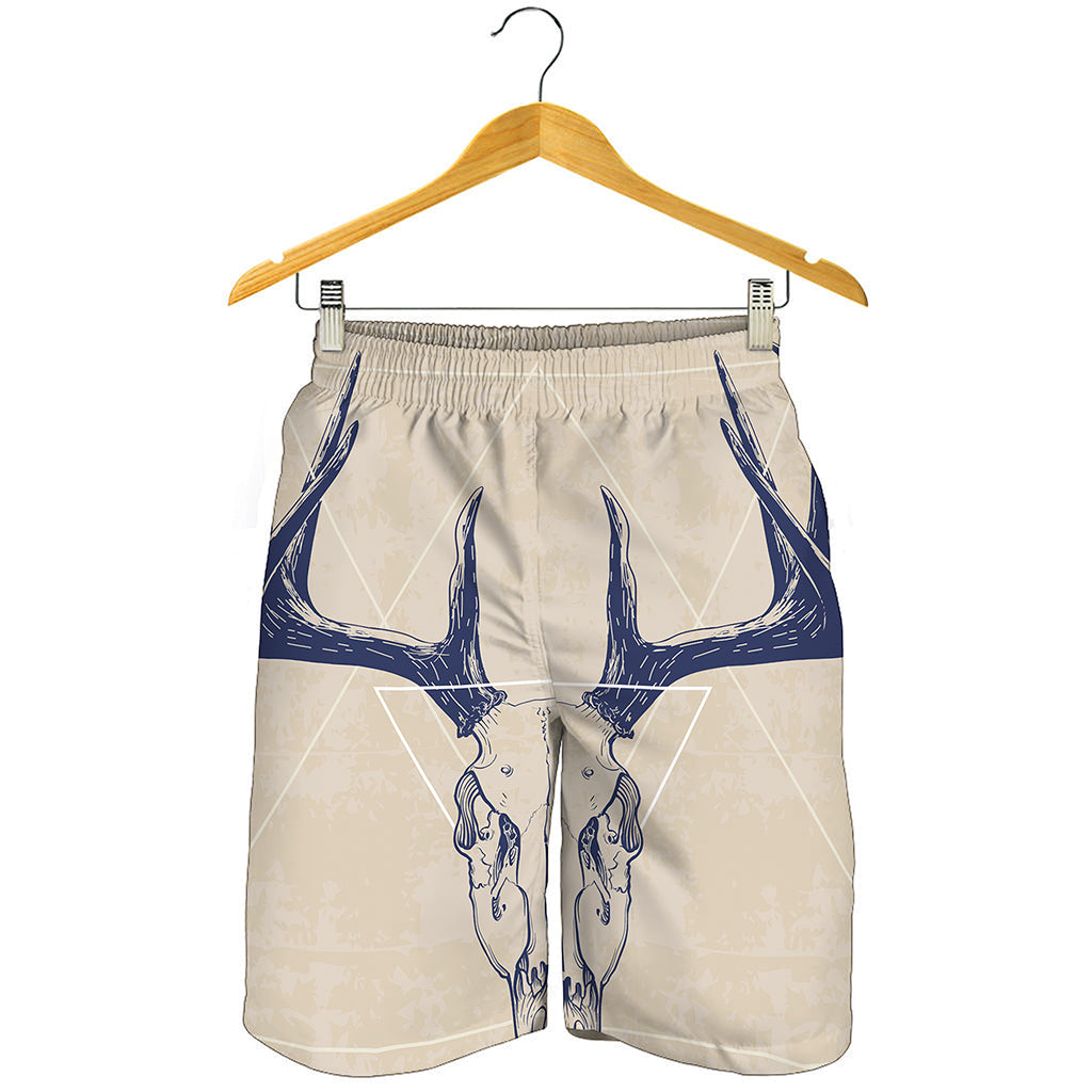 Vintage Deer Skull Print Men's Shorts