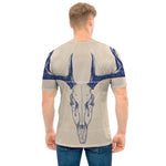 Vintage Deer Skull Print Men's T-Shirt