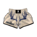 Vintage Deer Skull Print Muay Thai Boxing Shorts