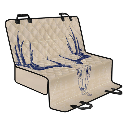 Vintage Deer Skull Print Pet Car Back Seat Cover