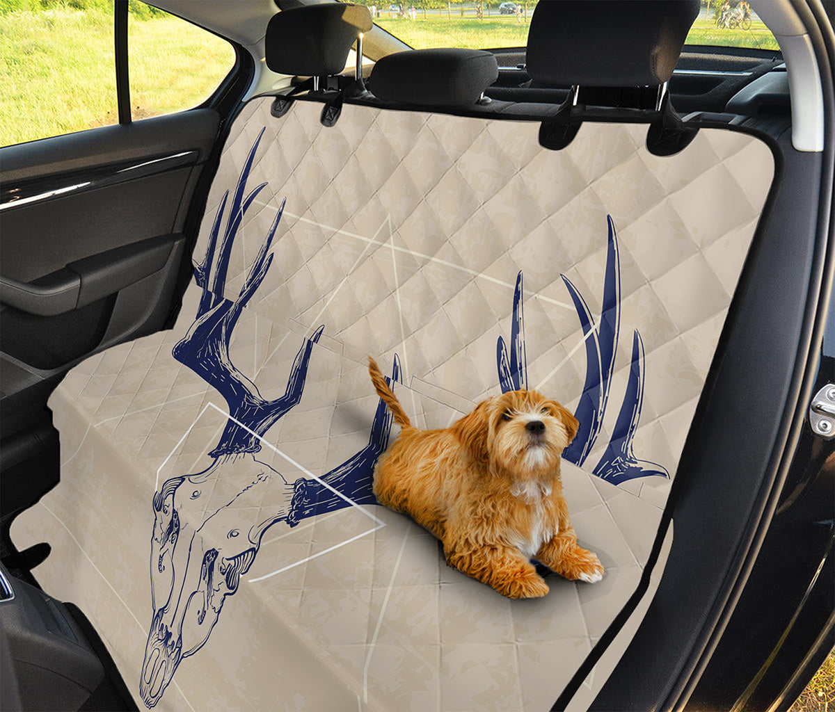 Vintage Deer Skull Print Pet Car Back Seat Cover