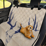 Vintage Deer Skull Print Pet Car Back Seat Cover