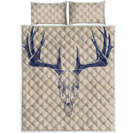 Vintage Deer Skull Print Quilt Bed Set
