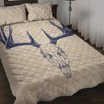 Vintage Deer Skull Print Quilt Bed Set