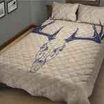 Vintage Deer Skull Print Quilt Bed Set