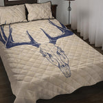 Vintage Deer Skull Print Quilt Bed Set