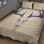 Vintage Deer Skull Print Quilt Bed Set