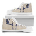 Vintage Deer Skull Print White High Top Sneakers