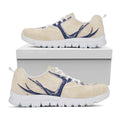 Vintage Deer Skull Print White Running Shoes