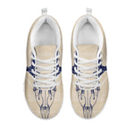 Vintage Deer Skull Print White Sneakers