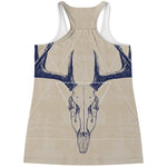 Vintage Deer Skull Print Women's Racerback Tank Top