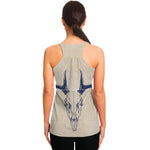 Vintage Deer Skull Print Women's Racerback Tank Top