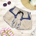 Vintage Deer Skull Print Women's Shorts