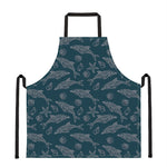 Vintage Dolphins Pattern Print Apron